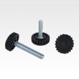 Levelling feet with knurled base