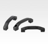 Pull handles, plastic, mounted from the front or rear