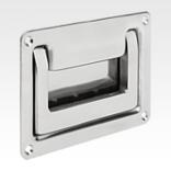 Recessed handles, stainless steel, fold-down