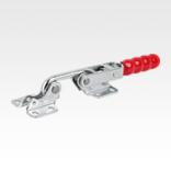 Toggle hook clamps, steel or stainless steel, horizontal with catch plate