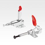 Mini push-pull toggle clamps, steel or stainless steel with mounting bracket