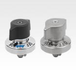 Quarter-turn clamp locks, stainless steel, plastic or stainless steel twist knob with retractable shaft