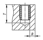 Threaded inserts self-tapping with cutting slot