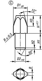 Seramik montaj pimi DIN 6321 benzeri, form C