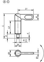 Indexing plungers with grip, Form C - inch