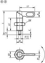 Indexing plungers with grip, Form D - inch