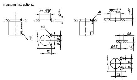 Locating adapters, flange, stainless steel, pneumatic