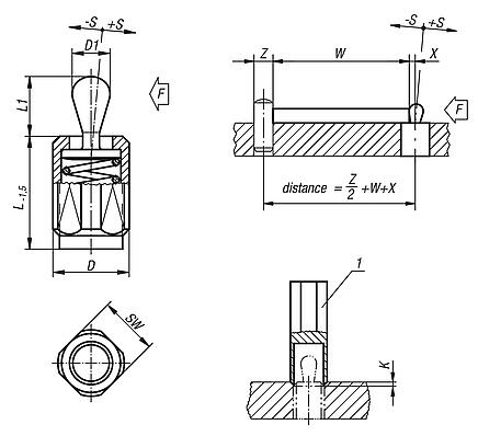 Lateral spring plungers with threaded sleeve