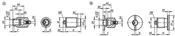 Locating bushes, stainless steel for status sensor