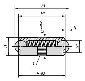 Spring plungers smooth version, double-sided