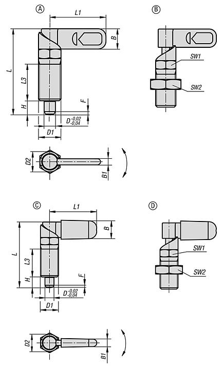 Cam-action indexing plunger, with hexagon