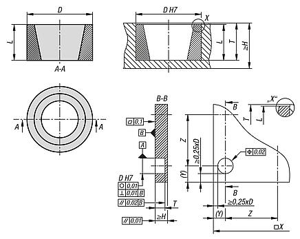 Positioning bush steel for centring units