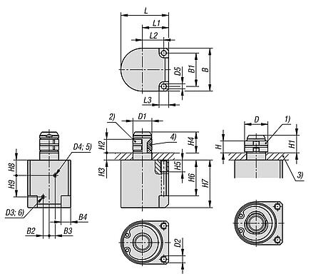 Centring clamp stainless steel, pneumatic