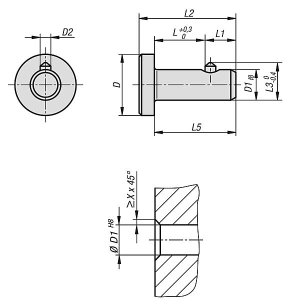 Locking pins with axial locking
