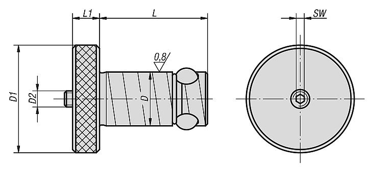 Konumlandırma silindiri Ball Lock