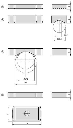 Thrust pad sets for compact power clamps