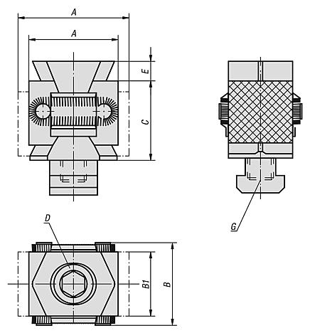 Wedge clamps double jaw faces serrated