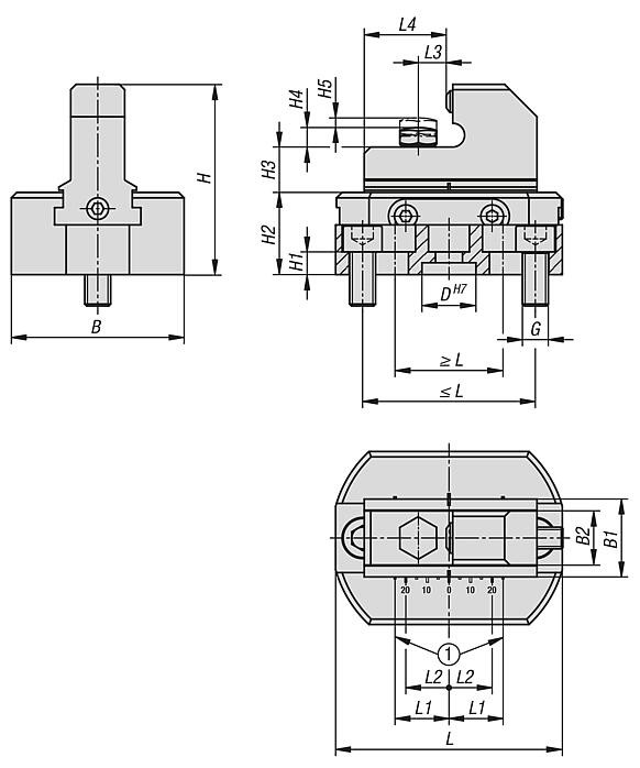 Fixed stop with swivel insert for draw-down clamping system
