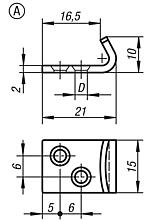 Catch plate Form A, for adjustable latch with movable swing bail