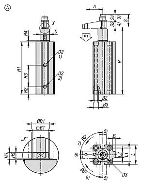 Swing clamp pneumatic block body
