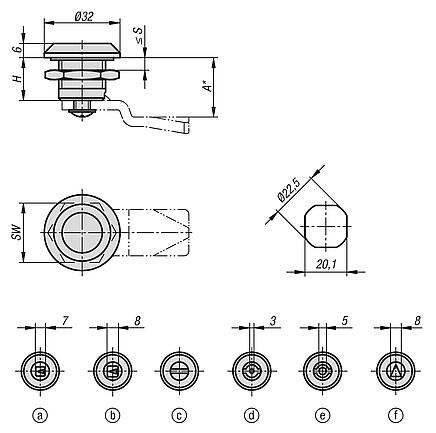 Quarter-turn locks polyamide