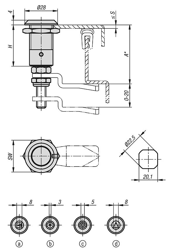 Compression latches with adjustable tongue height