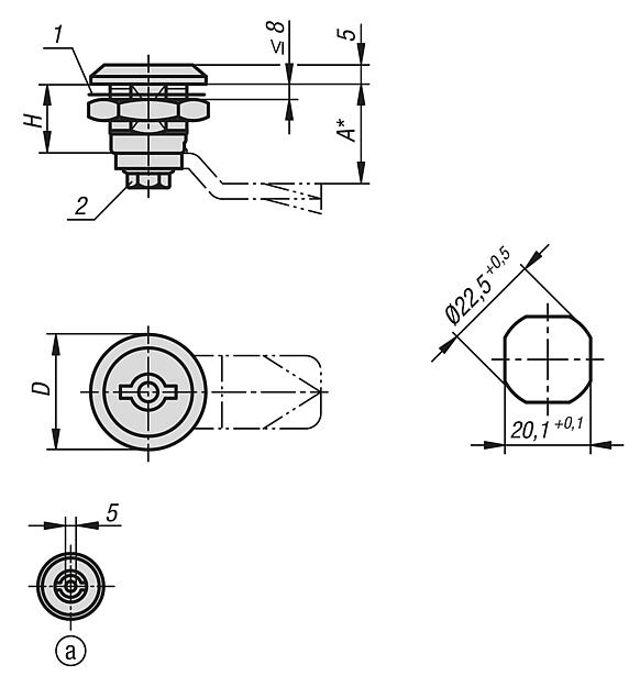 Quarter-turn security locks, stainless steel