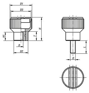 Knurled knobs - inch