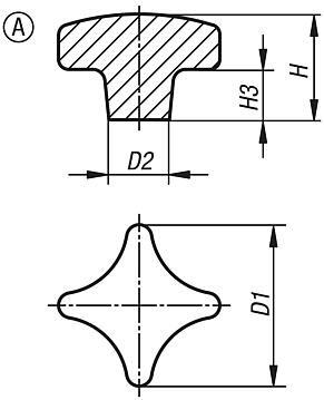 Çapraz tutucular, DIN 6335, gri döküm, Form A, işlenmemiş
