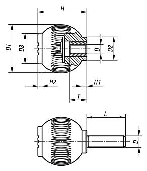 Spherical knobs - inch