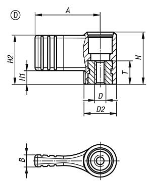 Wing grips, one-sided without cover