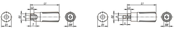 Cylindrical grips, plastic revolving