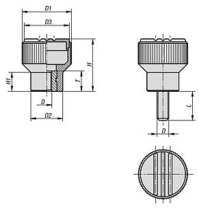 Knurled knobs