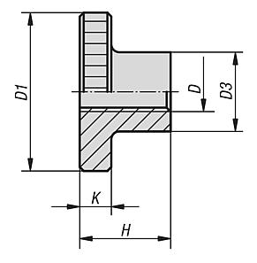 Knurled nuts highsteel and stainless steel, DIN 466