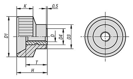 Knurled nutsplastic