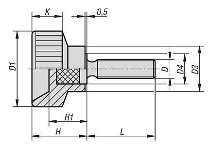 Knurled thumb screwsplastic