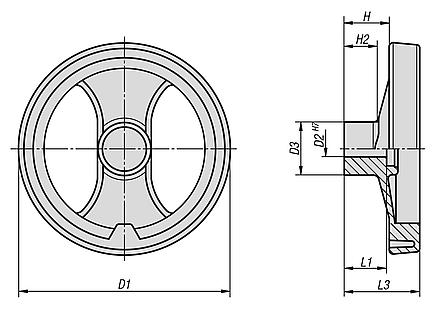 Handwheels 2-spokeplastic