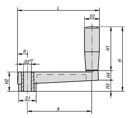 Crank handles aluminium