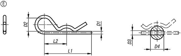 Firketeler DIN 11024 standardına benzer, Form E, tek burgulu