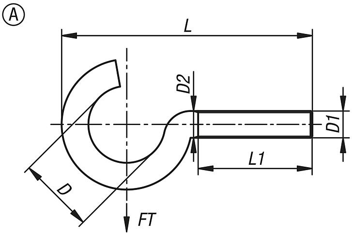 Tip 11E ve tip 4E çelik kanca vida, form A