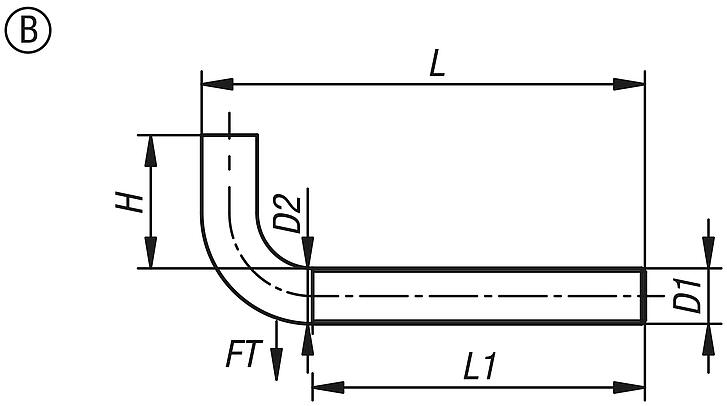 Tip 11E ve tip 4E çelik kanca vida, form B