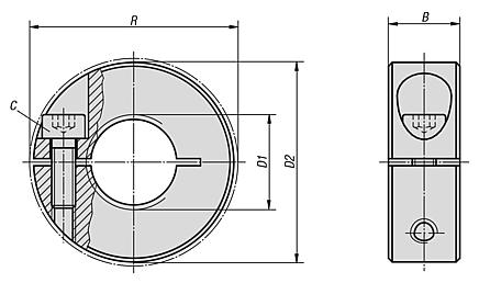 Shaft collars with thread
