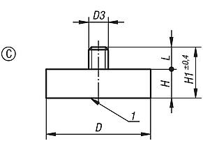 Mıknatıslar (pot mıknatıs), NdFeB, Form C