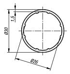Yuvarlak borular alüminyum Ø30 Tip I
