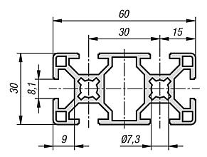 Alüminyum profiller 30x60 Tip B