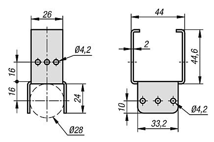 Mounting brackets, steel for roller rails
