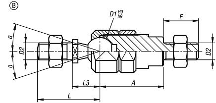 Eksenel mafsallar, çekme kuvvetleri için, ayarlanabilir, Form B