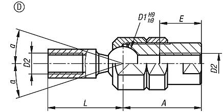 Eksenel mafsallar, çekme kuvvetleri için, ayarlanabilir, Form D