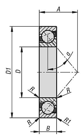 Angular contact ball bearing FAG single-row