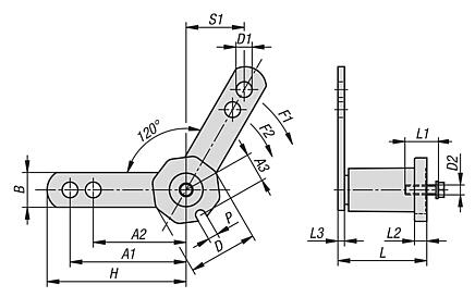 Clamping elements, double